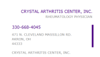Crystal arthritis center, inc.